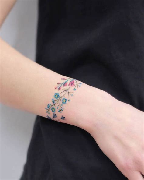 Flower Bracelet Tattoo Tatuagem Tatuagem Colorida Tatuagens