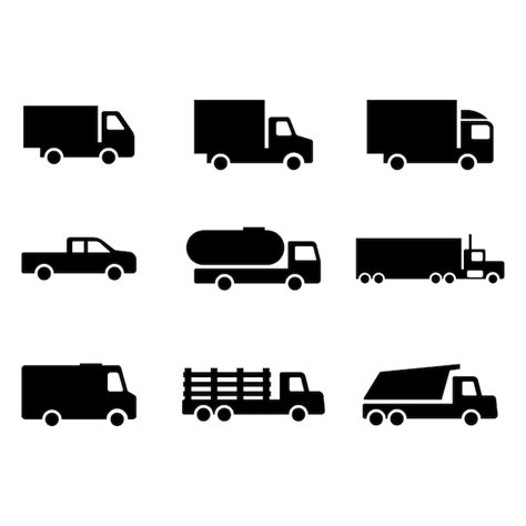 Set Of Truck Icon Vector Premium Download