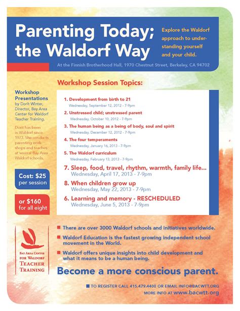 Parenting Workshop Bay Area Center For Waldorf Teacher Training