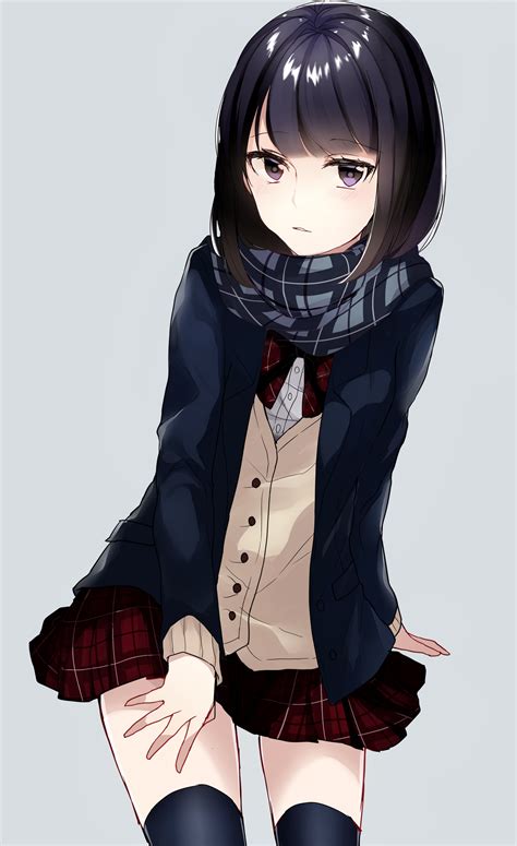 Short Black Haired Anime Girls Anime Girl