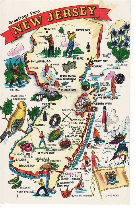 Cool New Jersey State Map Glossy Poster Picture Photo Devils Etsy