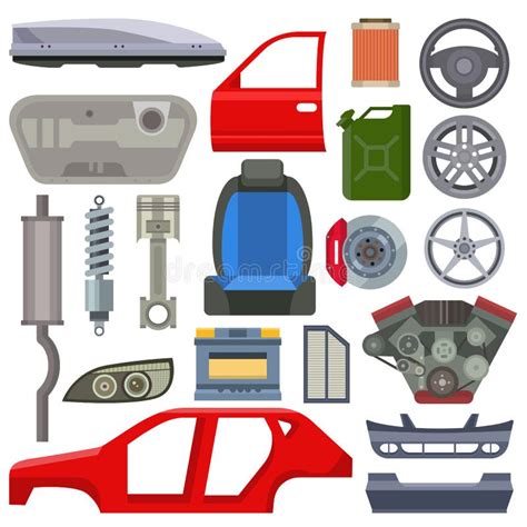 Car Service Parts Flat Auto Mechanic Repair Of Machines And Equipment