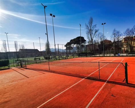 Artificial Clay Tennis Court Stock Photo Image Of Professional