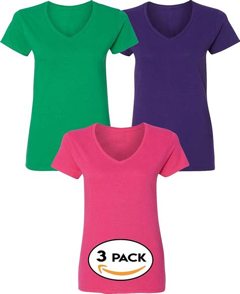 Multipack 5v00l Women S Bulk V Neck T Shirts Make Your Own Color Set Plain Short Sleeve
