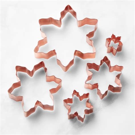 Williams Sonoma Copper Snowflake Cookie Cutters Set Set Of 5