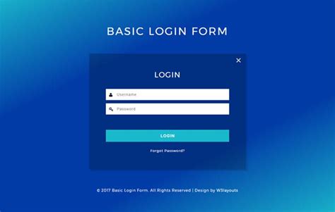 Login Popup Flat Form Template By W3layouts