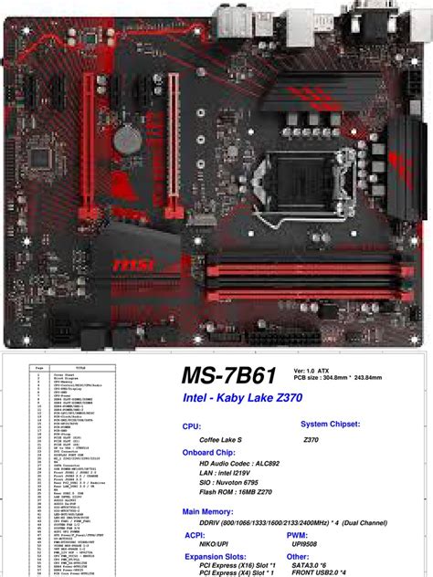Msi Z370 Gaming Plus Ms 7b61 Rev 10 Схема Pdf Electronic