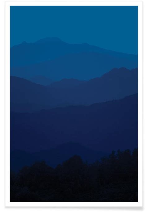 In The Mountains Classic Blue Poster Juniqe