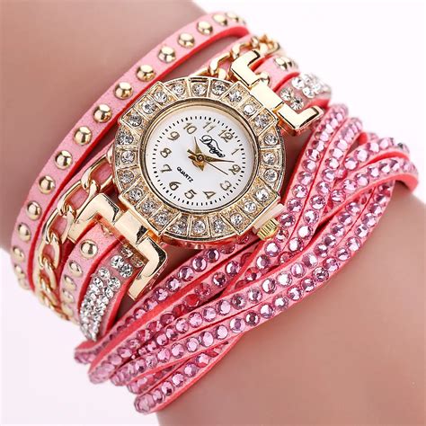 fashion women luxury crystal women gold bracelet quartz wristwatch rhinestone watches 4 0926 in