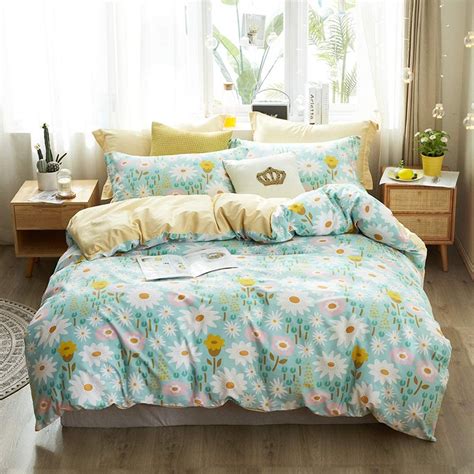 Vclife Cotton Floral Duvet Covers 2 Pillow Shams