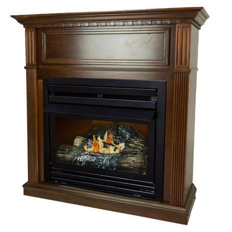 Pleasant Hearth 42 In Cherry Ventless Liquid Propane Gas Fireplace In