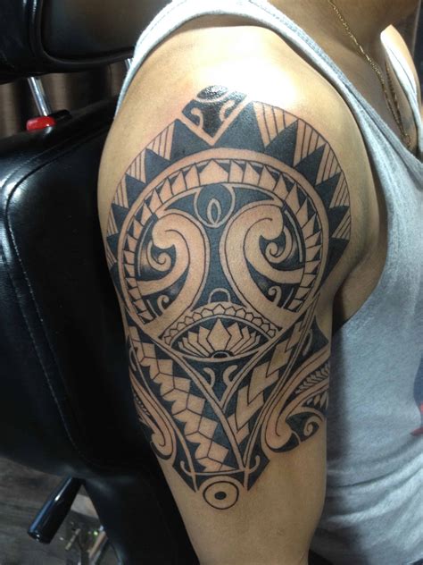 Shoulder Custom Polynesian Tribal Tattoo Chronic Ink