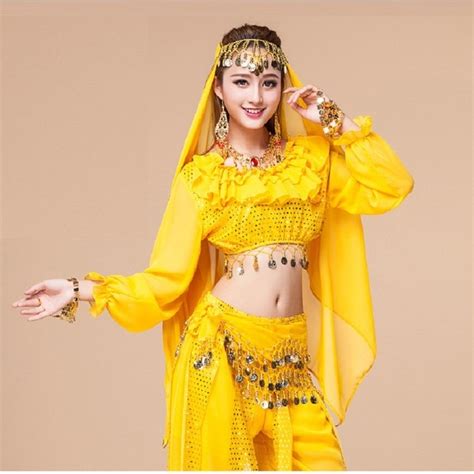 Exotic Apparel Indian Belly Dance Costumes Set 6pcspanttopbeltveil