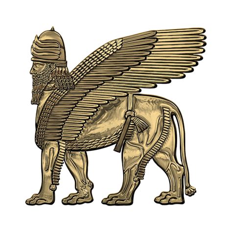 Assyrian Winged Lion Gold Lamassu Over Black Canvas Tote Bag For Sale