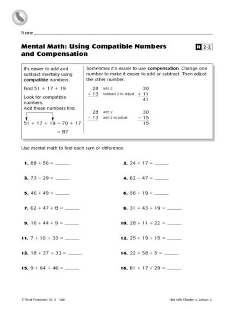 Compatible Numbers Worksheet 3rd Grade