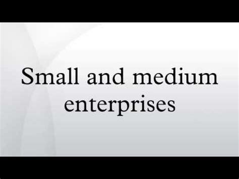 Without smes, large enterprises would. Small and medium enterprises - YouTube
