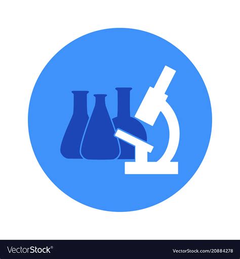 Chemical Lab Test Tube And Microscope Icon Vector Image