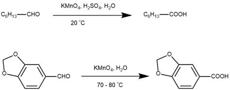 oxidation by potassium permanganate kmno4 alcohol aldehyde alkene olefin aromatic side