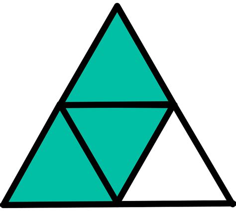 Teal Green Triangle Fraction 34 Clipart Free Download Transparent