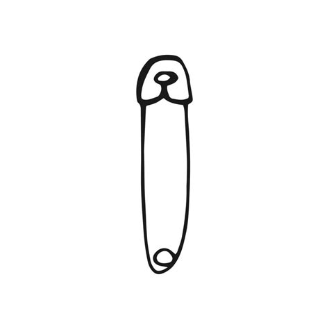 Safety Pin Hand Drawn Illustration Converted To Vector 6063336 Vector