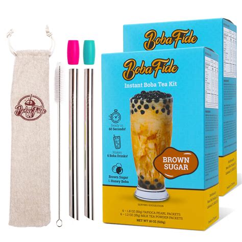 Buy Boba Fide Instant Boba Milk Tea Kit 12 Pack Chewy Brown Sugar