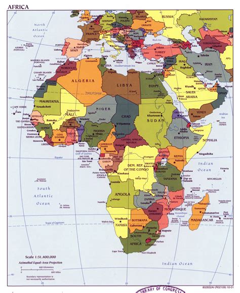 Detailed Political Map Of Africa With Capitals 2001