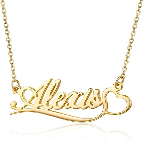 custom carrie name personalized necklace with heart