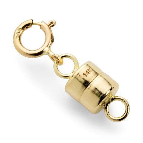 Everyday Elegance K Yellow Gold Round Magnetic Clasp Converter For Necklace Or Bracelet With