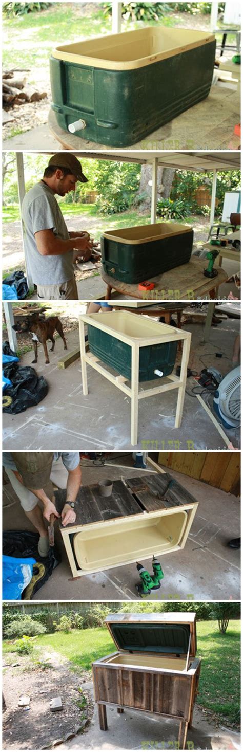 Western red cedar which is a natural wood that is great for all weather make a handsome cedar ice chest cooler to update a backyard essential. #woodworkingplans #woodworking #woodworkingprojects Make ...