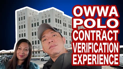 Owwa Polo Contract Verification Experience Qatar Youtube
