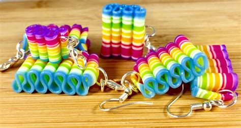 Rainbow Ribbon Candy Polymer Clay Food Jewelry