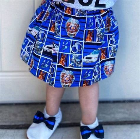 Police Skirt Law Enforcement Outfit Back The Blue Thin Blue Etsy