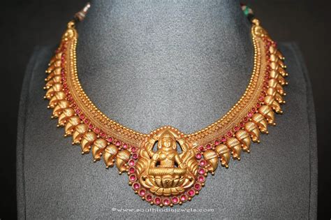 Gold Antique Lakshmi Choker From Prakurthi South India Jewels