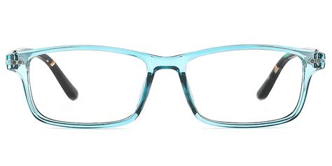Lima Blue Rectangle Retro Horn Plastic Eyeglasses