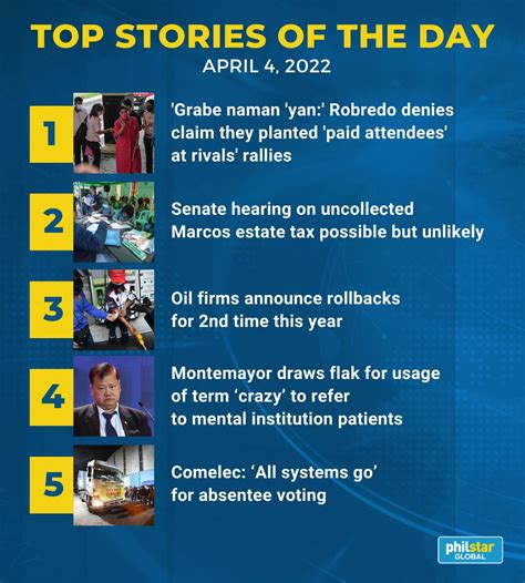 Philstar Com On Twitter Here Are The Top Stories Of The Day April