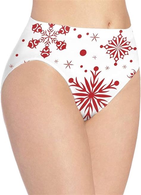 sexy panties red christmas with snowflakes bikini panties stretch breathable brief