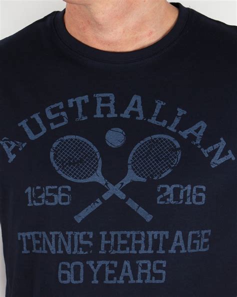 Australian By Lalpina Tennis Heritage T Shirt Navyteemenslogocarrier