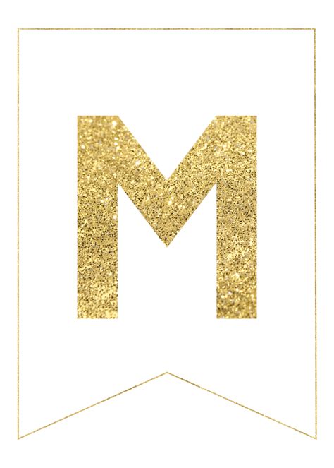 Purple happy birthday bunting banner with shiny gold letters. Gold Free Printable Banner Letters | Paper Trail Design ...