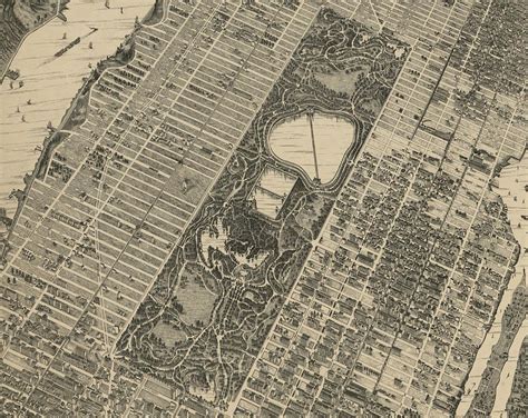 Vintage Central Park Nyc Map 1879 Drawing By Cartographyassociates