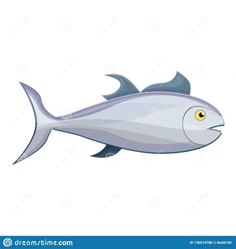 Tuna Fish Icon Cartoon Style Stock Vector Illustration Of Design