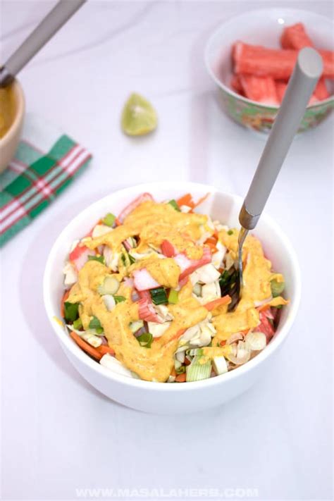 Mayonnaise, green onions, green bell pepper, ranch salad dressing and 2 more. Easy Crab Salad Recipe Seafood Salad - Belle of the kitchen