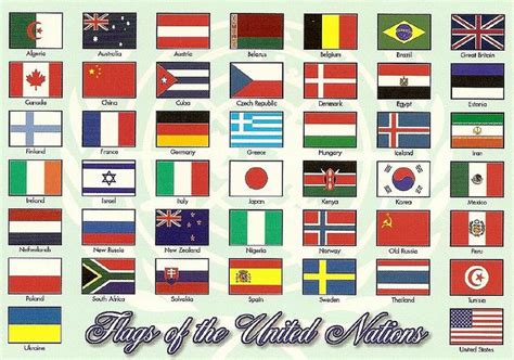 Flags Of The United Nations With Images United Nations Flag Postcard