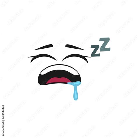 Sleeping Emoji With Falling Saliva And Z Sign Isolated Icon Vector Emoticon Fall Asleep Tired