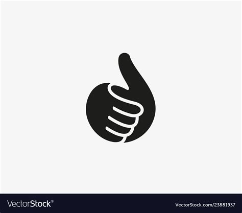 Hand Thumbs Up Logo Like Fingers Royalty Free Vector Image