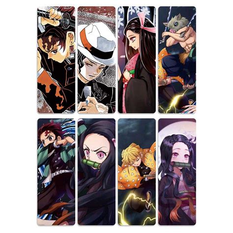Buy Bowinr 8 Pcs Demon Slayer Bookmarks Japanese Anime Bookmark For