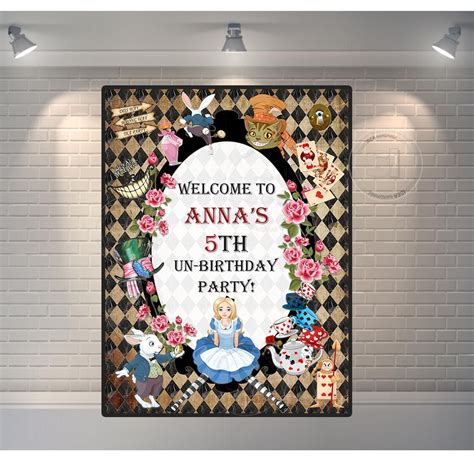 Alice In Wonderland Printable Welcome Poster Banner Alice In