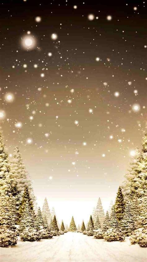 Christmas Tree And Snow Scenes Backgrounds Iphone Wallpapers Lock