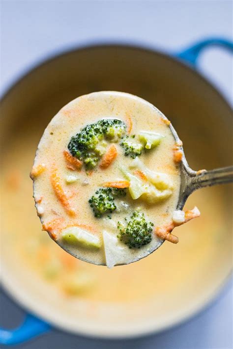 Broccoli Cauliflower Cheddar Cheese Soup Stovetop And Instant Pot
