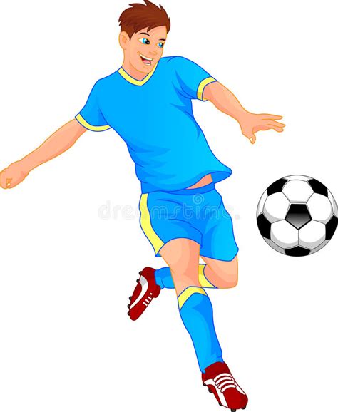 Cute Boy Soccer Player Holding Gold Trophy Stock Vector Illustration