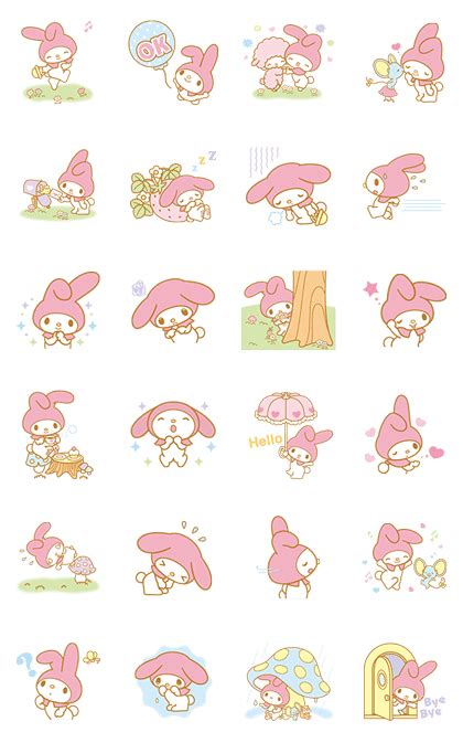 My Melody S Adorable Pink Cap Will Charm You In Her New Animated Sticker Set These Adorable